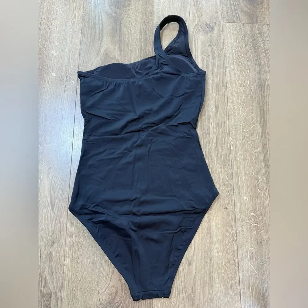 NWT Andie Swim The Nantucket One Shoulder One Piece Black Swimsuit Sz Sm Tall